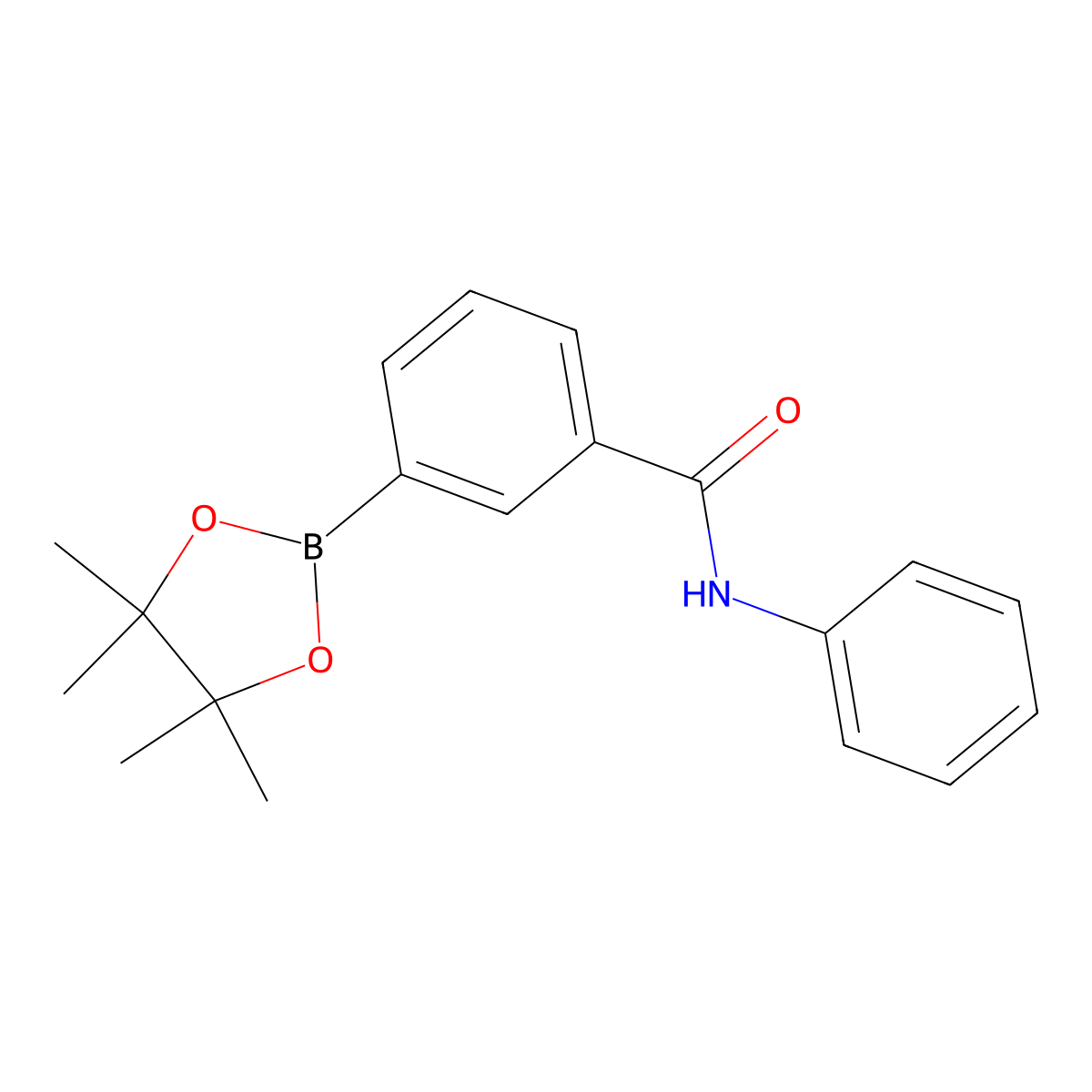 N-phenyl-3-(4,4,5,5-tetramethyl-1,3,2-dioxaborolan-2-yl)benzamide molecular structure, CAS 1395316-08-1