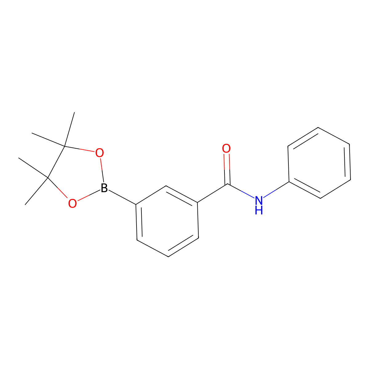 N-phenyl-3-(4,4,5,5-tetramethyl-1,3,2-dioxaborolan-2-yl)benzamide molecular structure, CAS 1395316-08-1