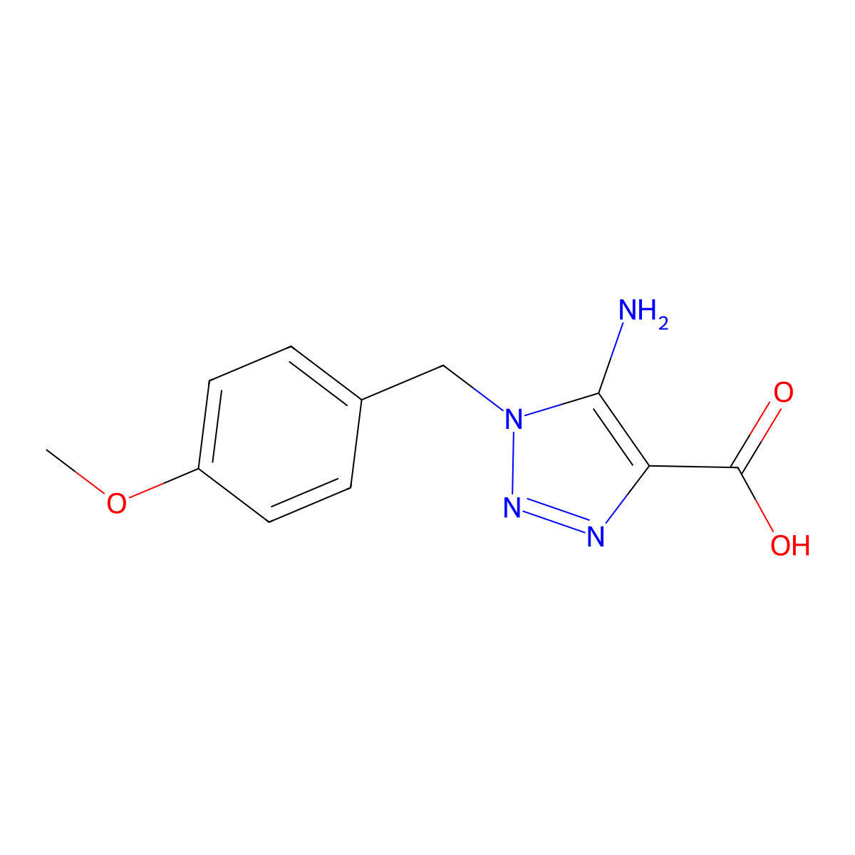 5-amino-1-[(4-methoxyphenyl)methyl]-1H-1,2,3-triazole-4-carboxylic acid molecular structure, CAS 1395322-61-8