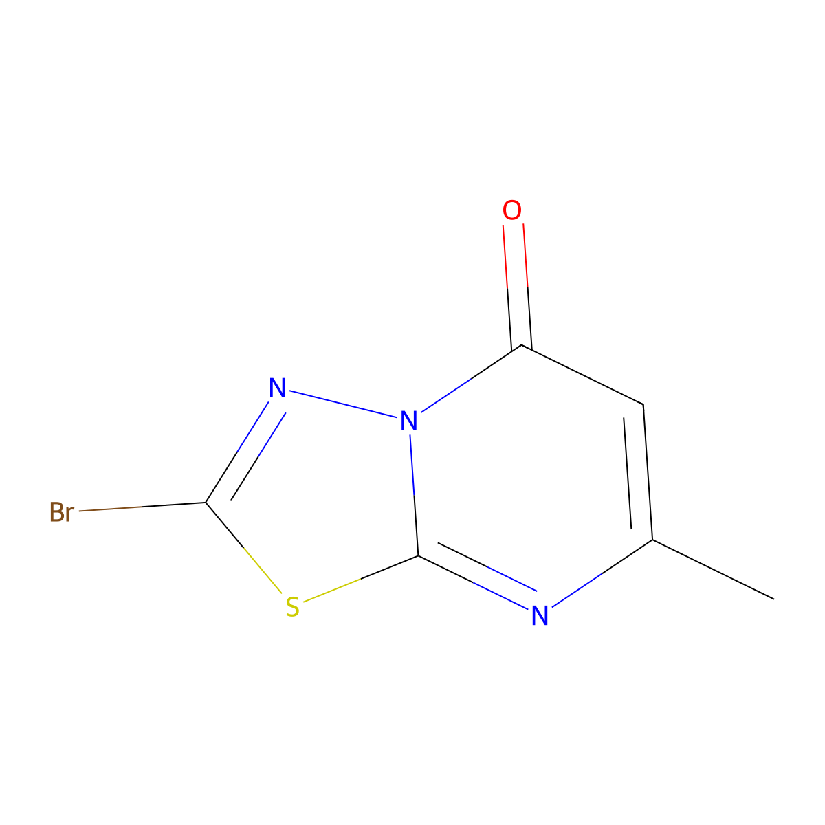 2-bromo-7-methyl-5H-(1,3,4)thiadiazolo(3,2-a)pyrimidin-5-one molecular structure, CAS 139535-51-6