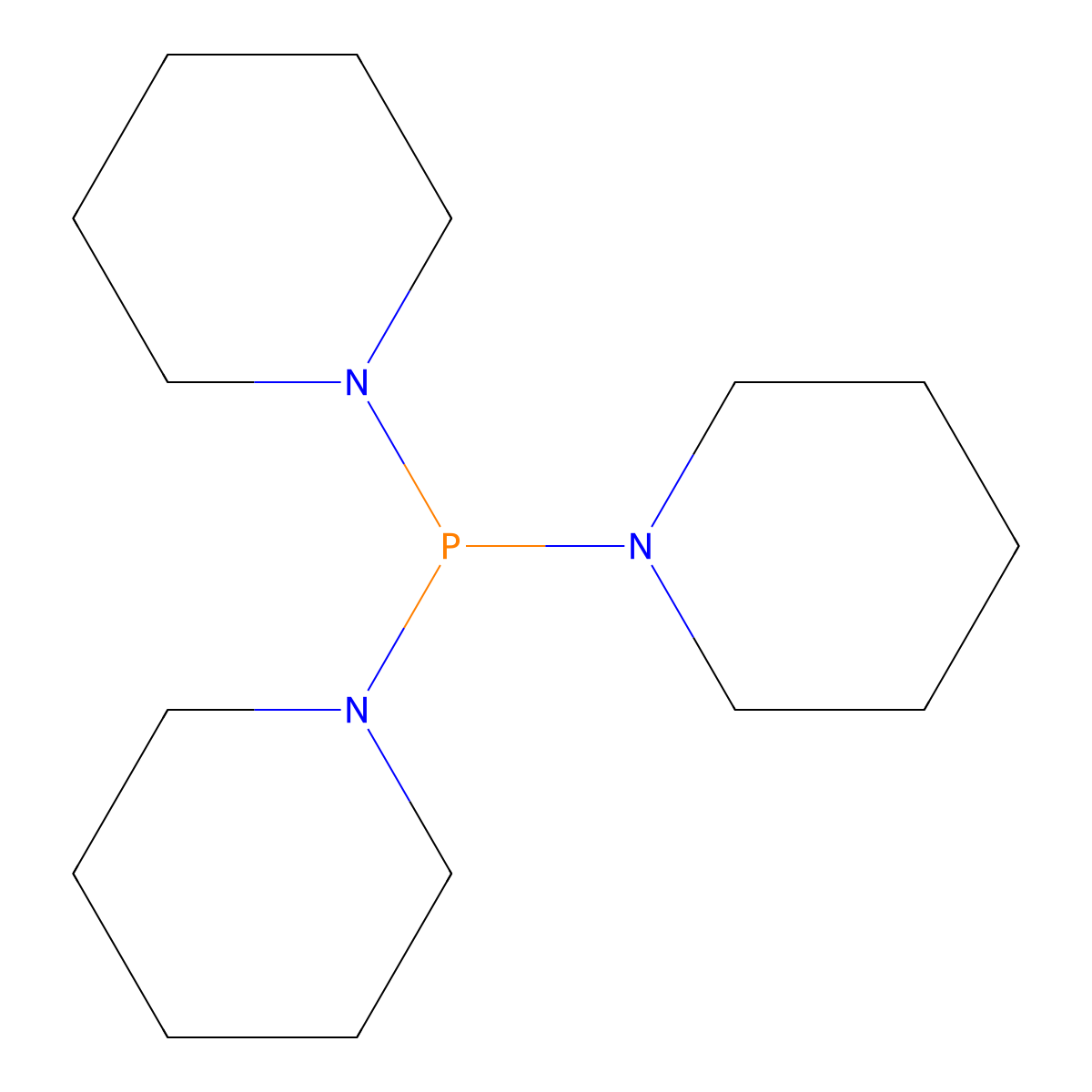 Tripiperidinophosphine molecular structure, CAS 13954-38-6