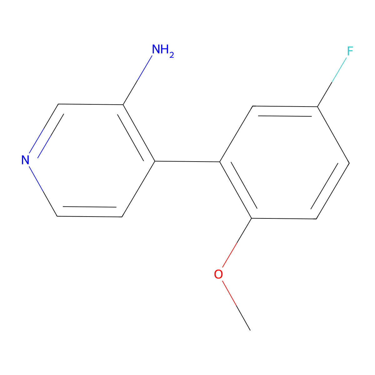 4-(5-Fluoro-2-methoxy-phenyl)-pyridin-3-ylamine molecular structure, CAS 1395417-19-2