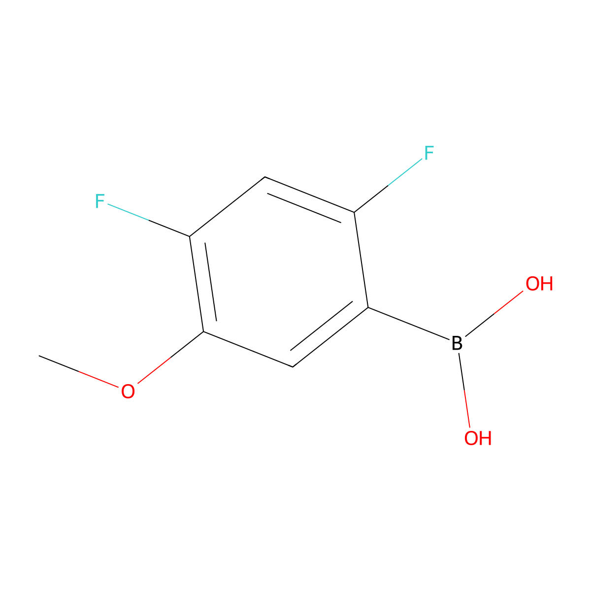 2,4-Difluoro-5-methoxyphenylboronic acid molecular structure, CAS 1395417-65-8