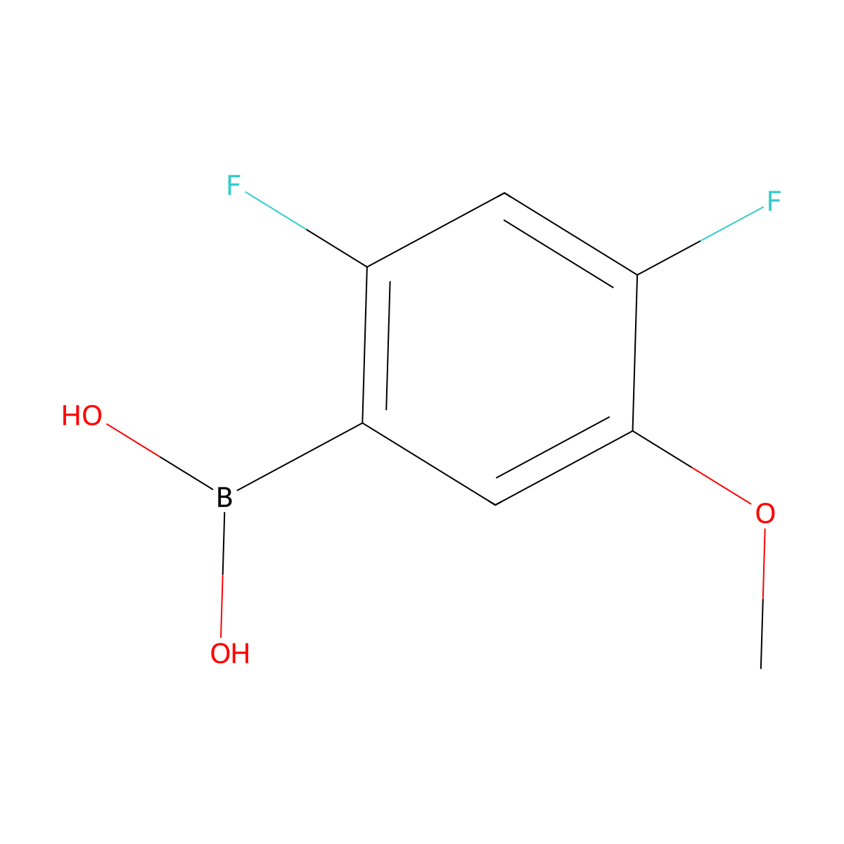 2,4-Difluoro-5-methoxyphenylboronic acid molecular structure, CAS 1395417-65-8