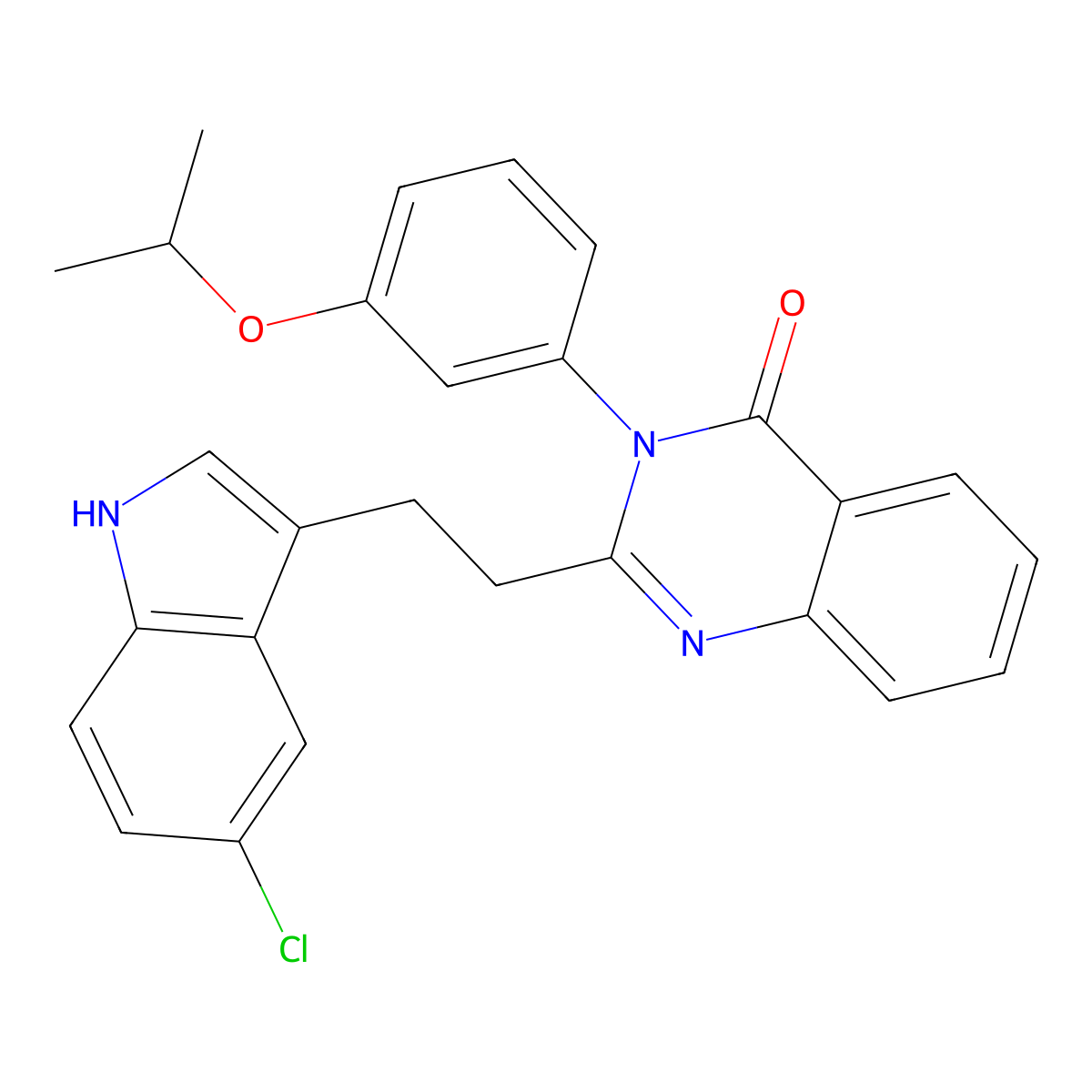 2-(2-(5-Chloro-1H-indol-3-yl)ethyl)-3-(3-(1-methylethoxy)phenyl)-4(3H)-quinazolinone molecular structure, CAS 139543-40-1