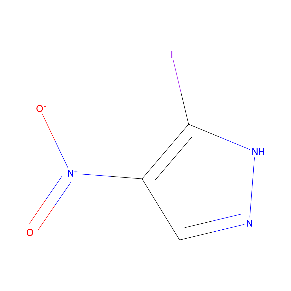 3-Iodo-4-nitro-1H-pyrazole molecular structure, CAS 1395443-08-9