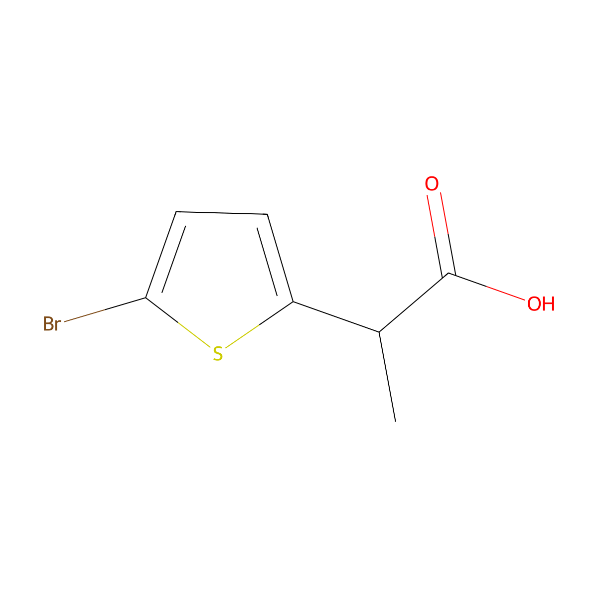2-(5-Bromothiophen-2-yl)propanoic acid molecular structure, CAS 139547-22-1