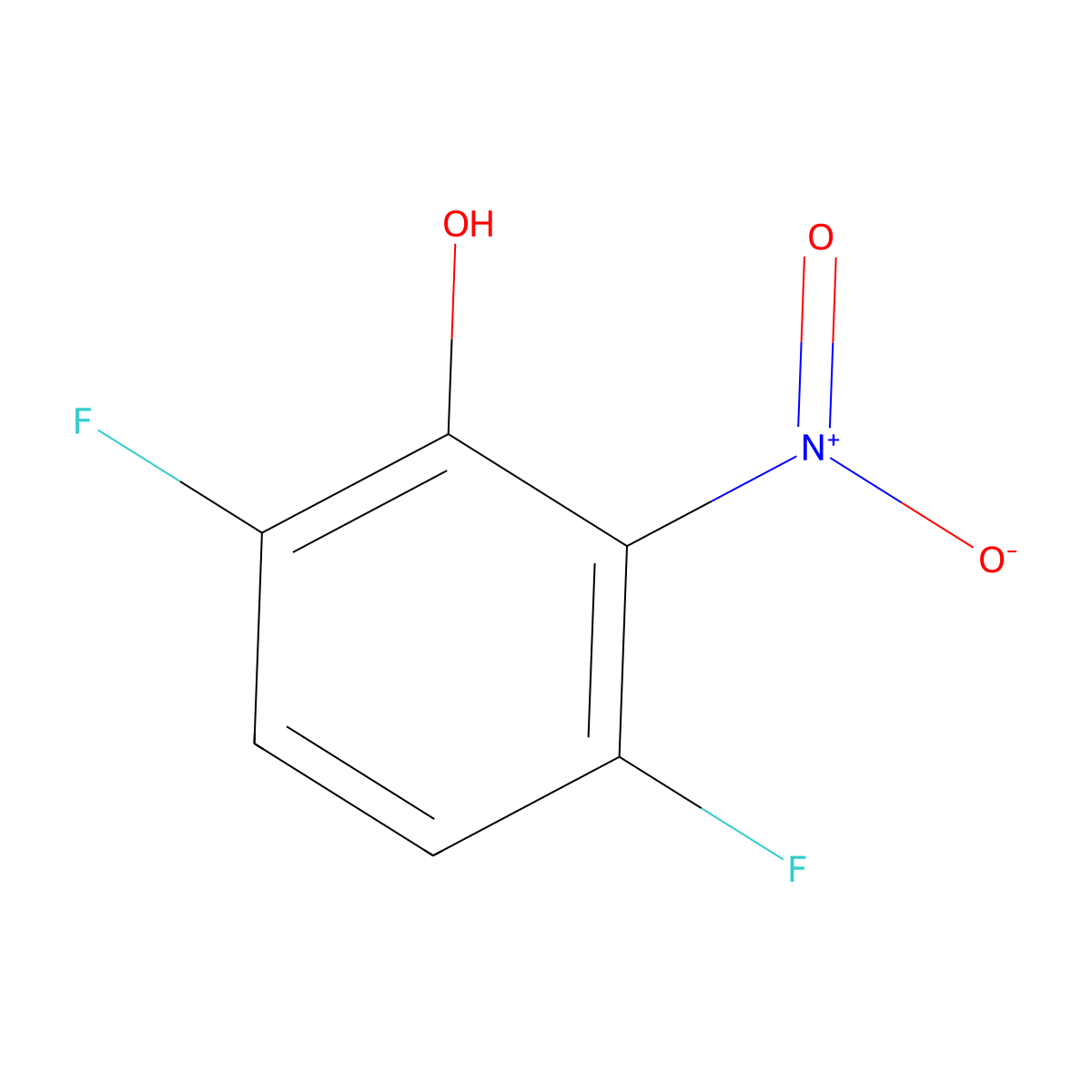 3,6-Difluoro-2-nitrophenol molecular structure, CAS 139548-97-3