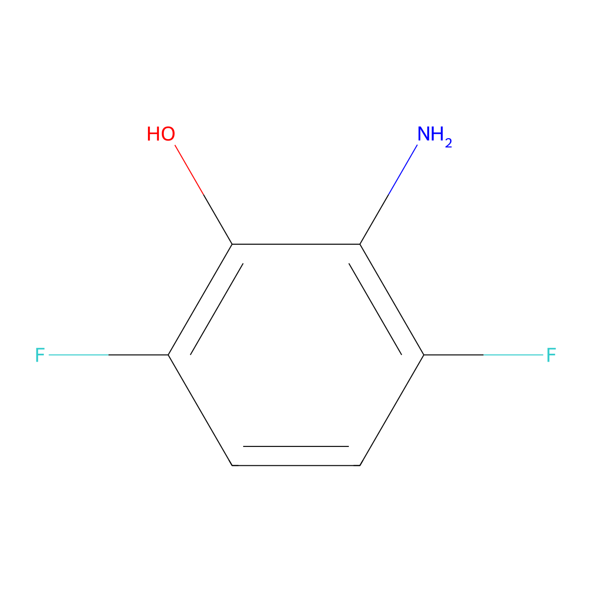 2-Amino-3,6-difluorophenol molecular structure, CAS 139548-98-4