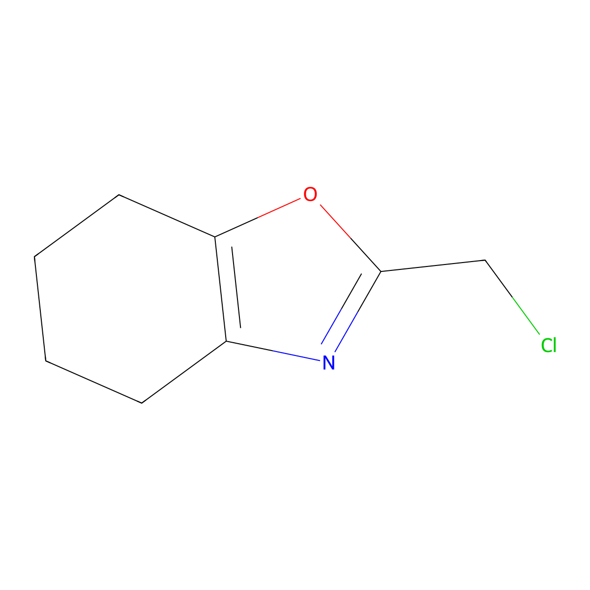 Benzoxazole, 2-(chloromethyl)-4,5,6,7-tetrahydro- molecular structure, CAS 139549-15-8