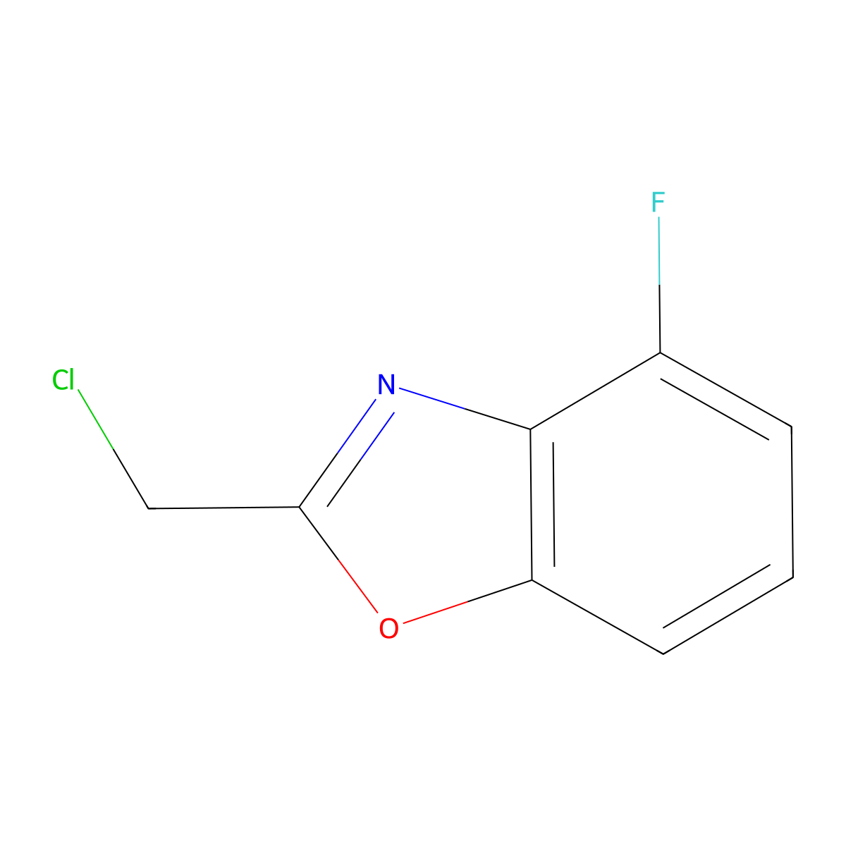 2-(Chloromethyl)-4-fluoro-1,3-benzoxazole molecular structure, CAS 139549-22-7