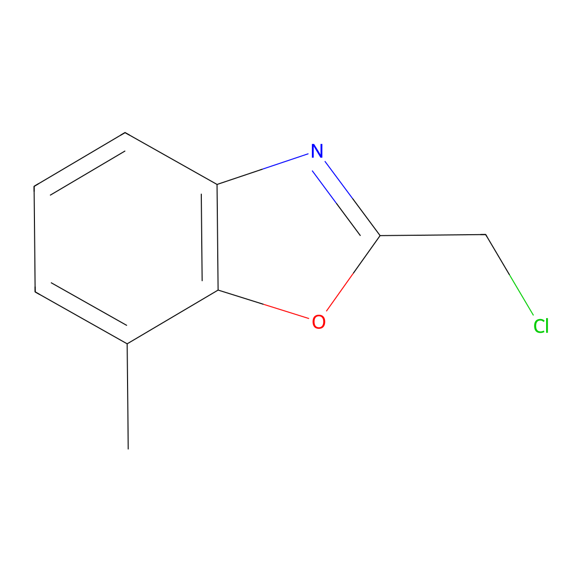 2-(Chloromethyl)-7-methyl-1,3-benzoxazole molecular structure, CAS 139549-26-1