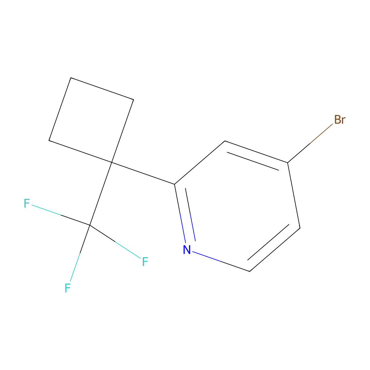 4-Bromo-2-[1-(trifluoromethyl)cyclobutyl]pyridine molecular structure, CAS 1395492-65-5