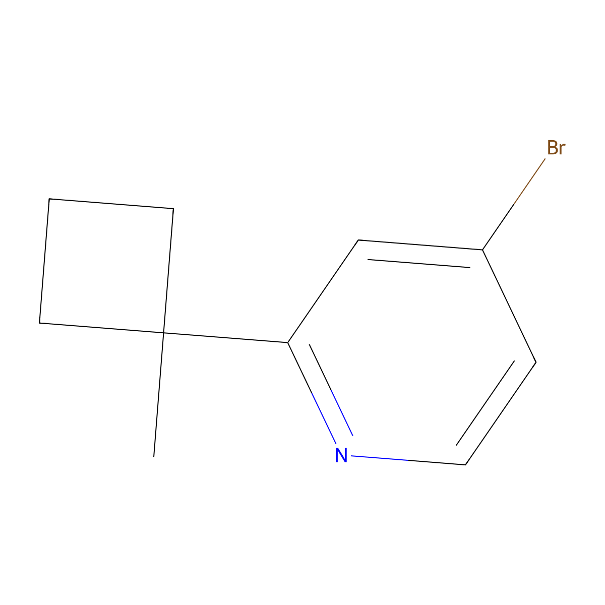4-Bromo-2-(1-methylcyclobutyl)pyridine molecular structure, CAS 1395492-74-6