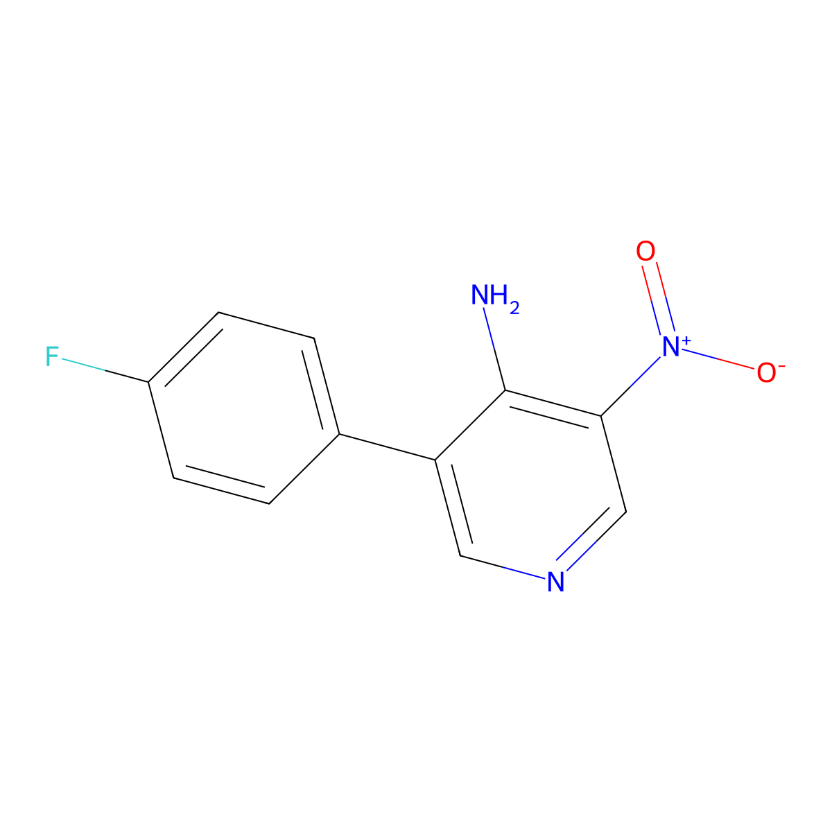 3-(4-Fluorophenyl)-5-nitropyridin-4-amine molecular structure, CAS 1395492-80-4