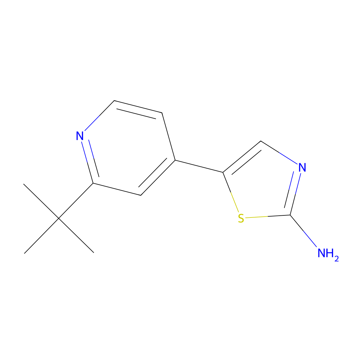 5-(2-Tert-butylpyridin-4-yl)thiazol-2-amine molecular structure, CAS 1395492-83-7