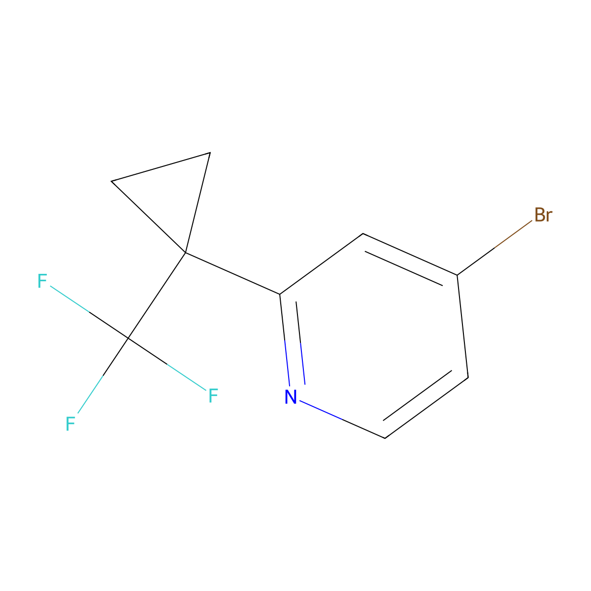 4-Bromo-2-(1-(trifluoromethyl)cyclopropyl)pyridine molecular structure, CAS 1395492-90-6
