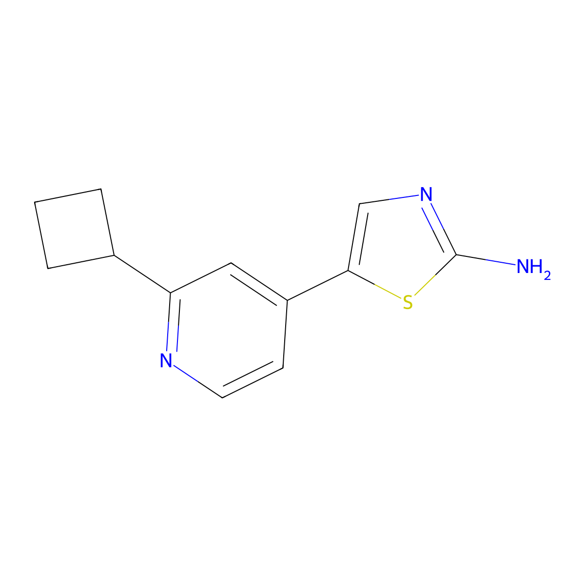 5-(2-Cyclobutylpyridin-4-yl)thiazol-2-amine molecular structure, CAS 1395492-91-7