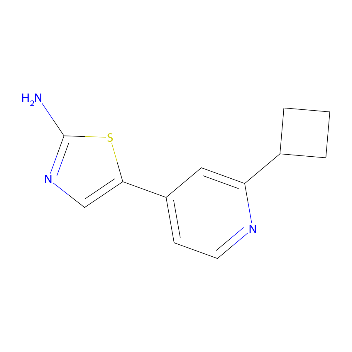 5-(2-Cyclobutylpyridin-4-yl)thiazol-2-amine molecular structure, CAS 1395492-91-7