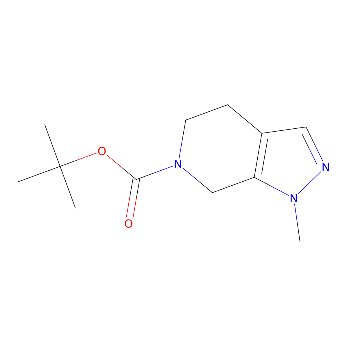 tert-Butyl 1-methyl-4,5-dihydro-1H-pyrazolo[3,4-c]pyridine-6(7H)-carboxylate molecular structure, CAS 1395492-96-2