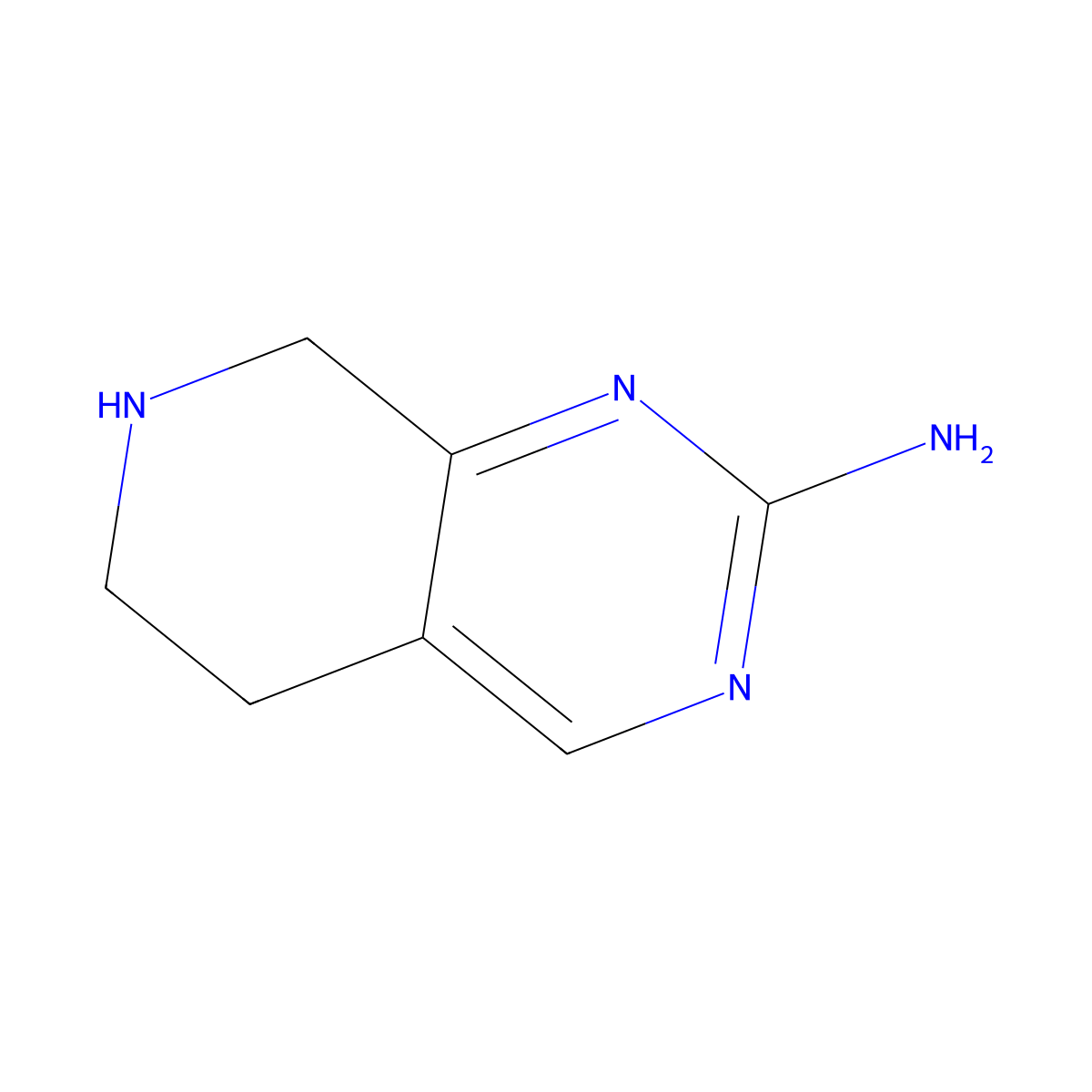 5,6,7,8-Tetrahydropyrido[3,4-d]pyrimidin-2-amine molecular structure, CAS 1395493-01-2