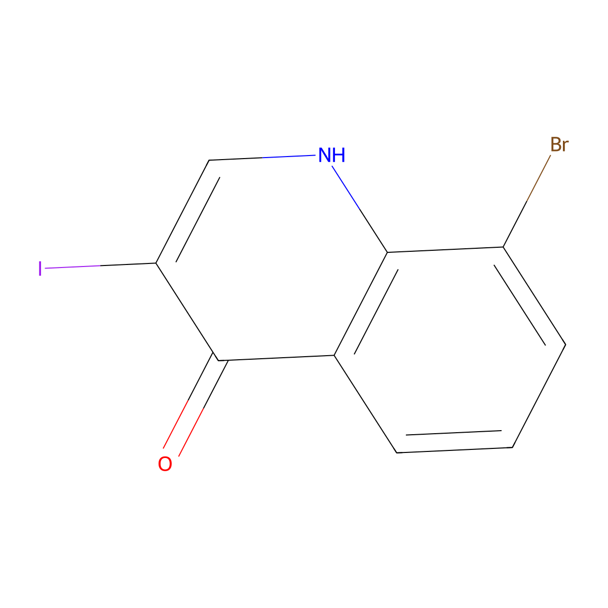 8-Bromo-3-iodoquinolin-4-ol molecular structure, CAS 1395493-03-4