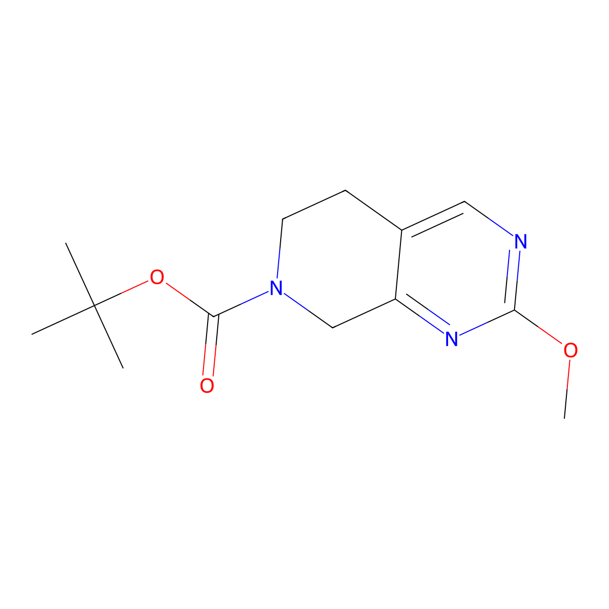 tert-Butyl 2-methoxy-5,6-dihydropyrido[3,4-d]pyrimidine-7(8H)-carboxylate molecular structure, CAS 1395493-06-7