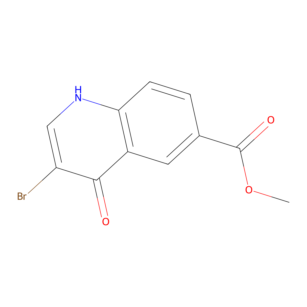 Methyl 3-bromo-4-hydroxyquinoline-6-carboxylate molecular structure, CAS 1395493-07-8
