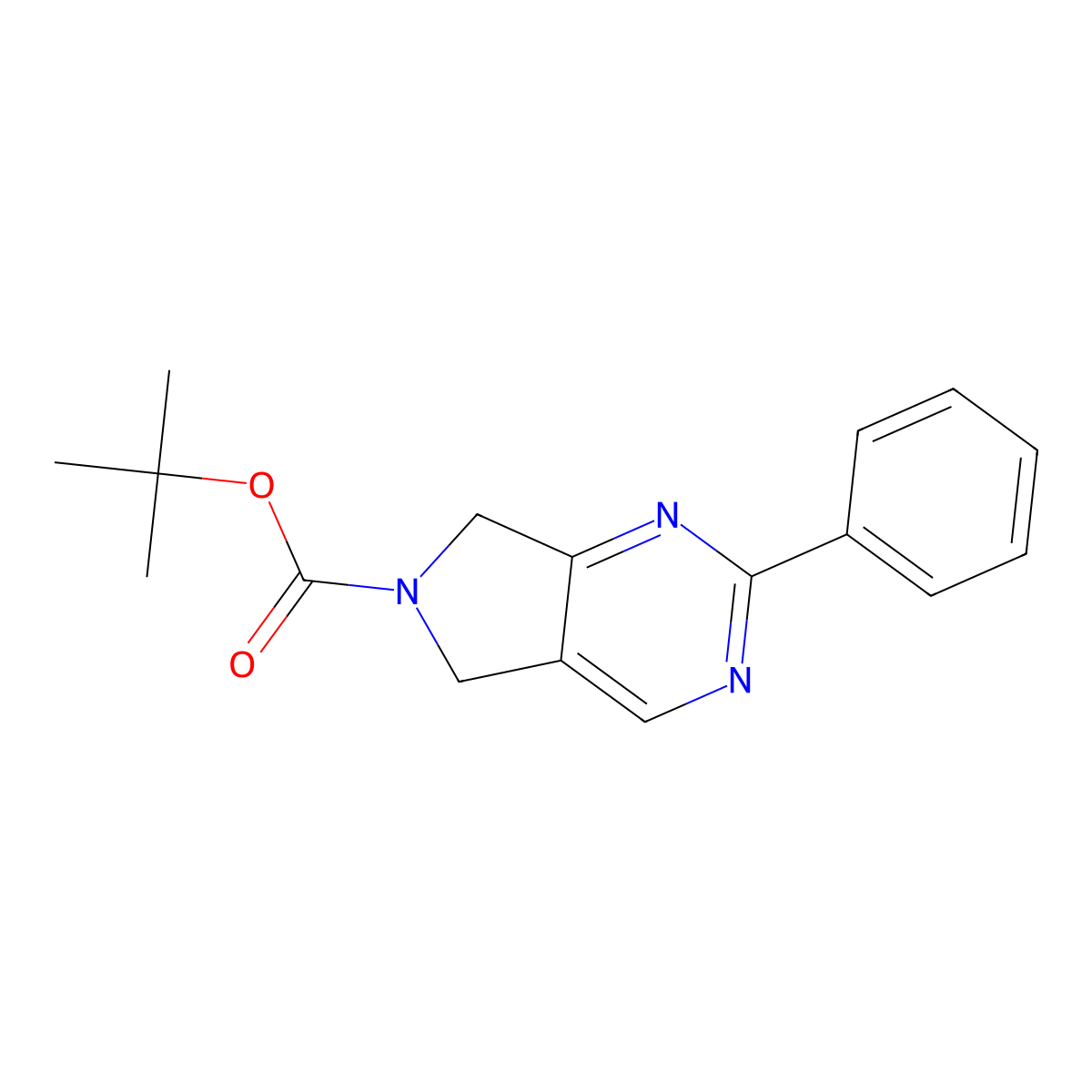 tert-Butyl 2-phenyl-5H-pyrrolo[3,4-d]pyrimidine-6(7H)-carboxylate molecular structure, CAS 1395493-09-0