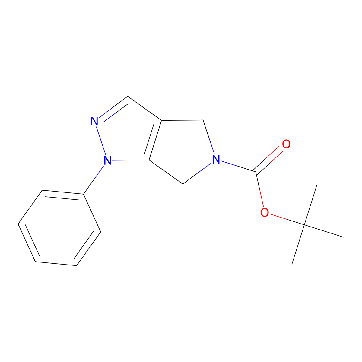 tert-Butyl 1-phenyl-4,6-dihydropyrrolo[3,4-c]pyrazole-5(1H)-carboxylate molecular structure, CAS 1395493-13-6