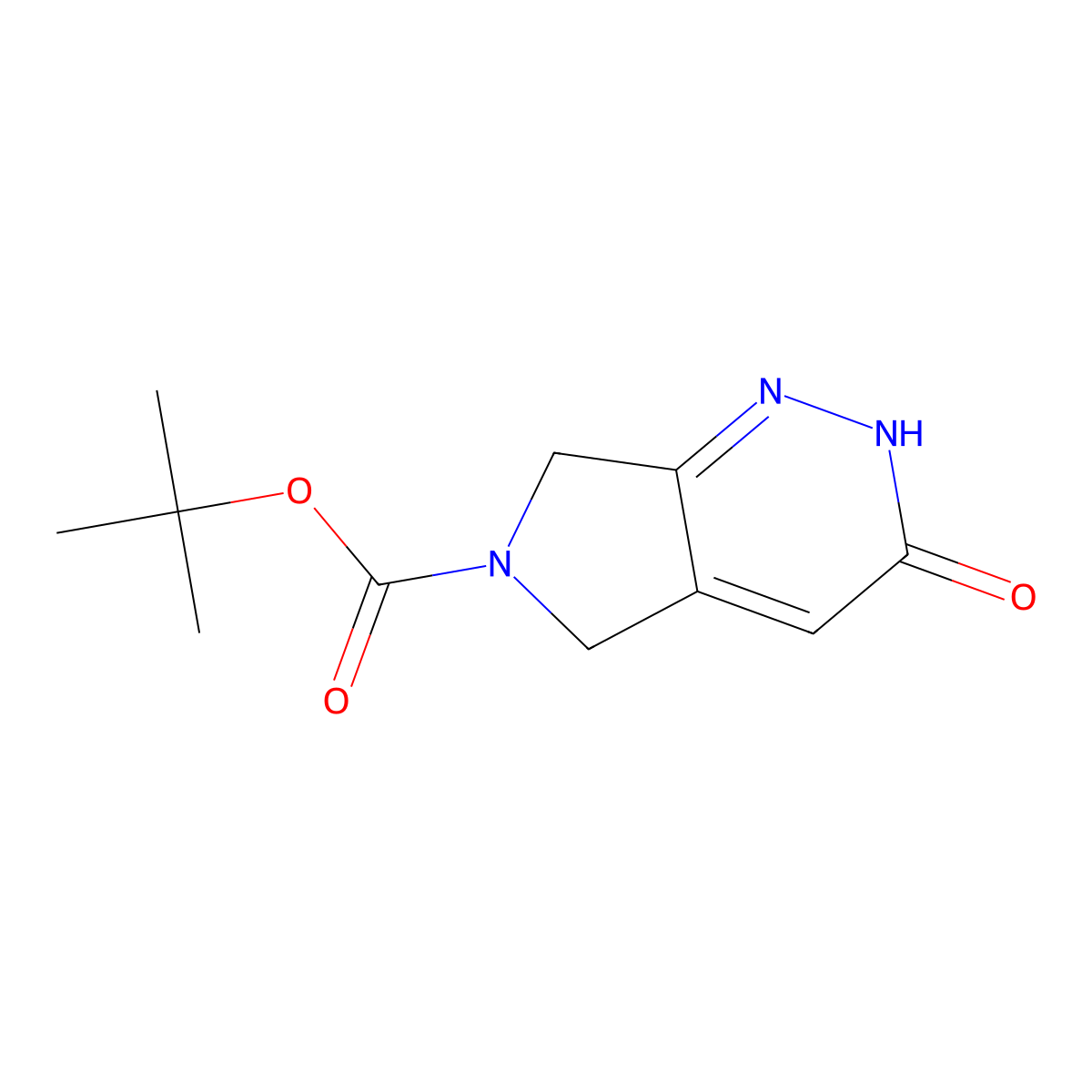 tert-butyl 3-oxo-2H,3H,5H,6H,7H-pyrrolo(3,4-c)pyridazine-6-carboxylate molecular structure, CAS 1395493-25-0