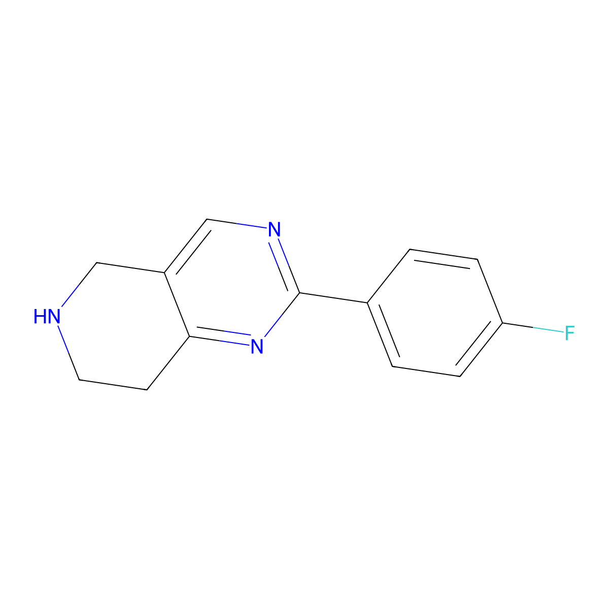 2-(4-Fluorophenyl)-5,6,7,8-tetrahydropyrido[4,3-d]pyrimidine molecular structure, CAS 1395493-28-3