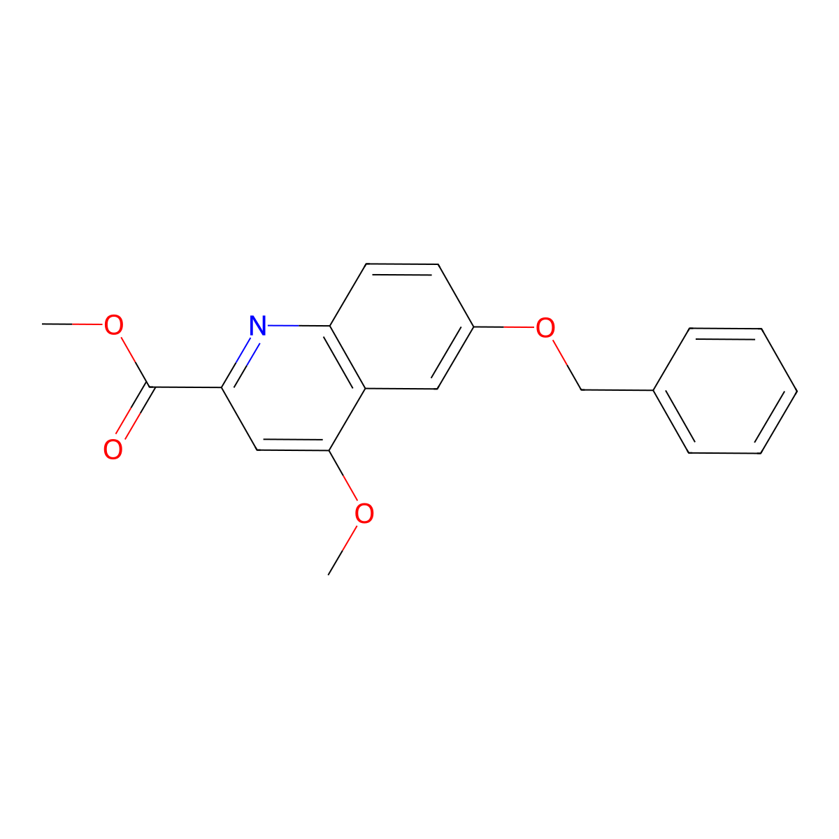 Methyl 6-(benzyloxy)-4-methoxyquinoline-2-carboxylate molecular structure, CAS 1395493-31-8