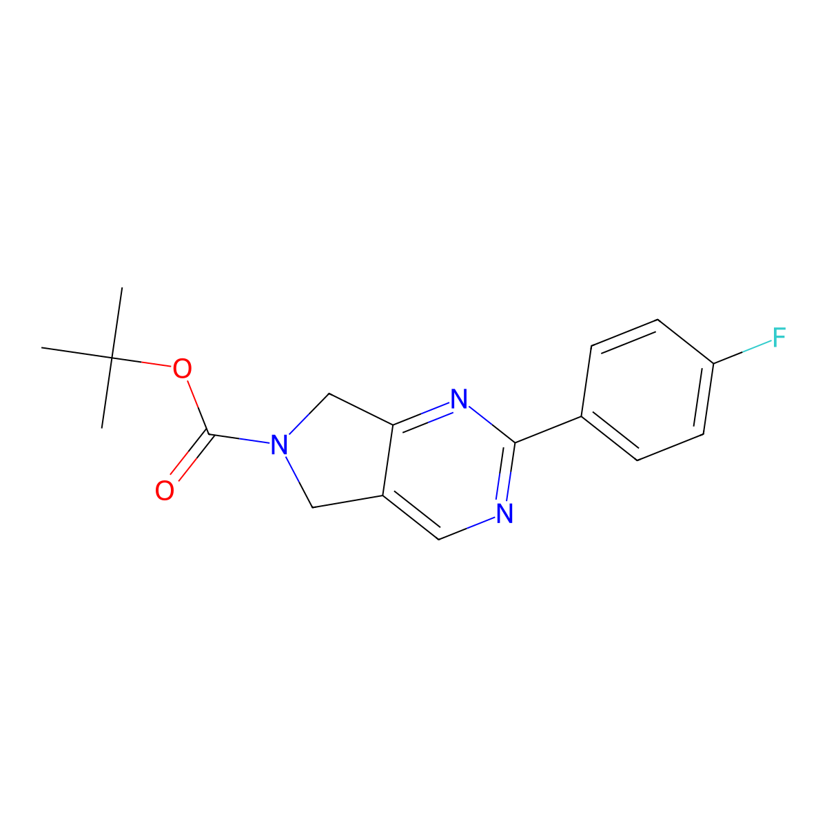 tert-Butyl 2-(4-fluorophenyl)-5H-pyrrolo[3,4-d]pyrimidine-6(7H)-carboxylate molecular structure, CAS 1395493-32-9