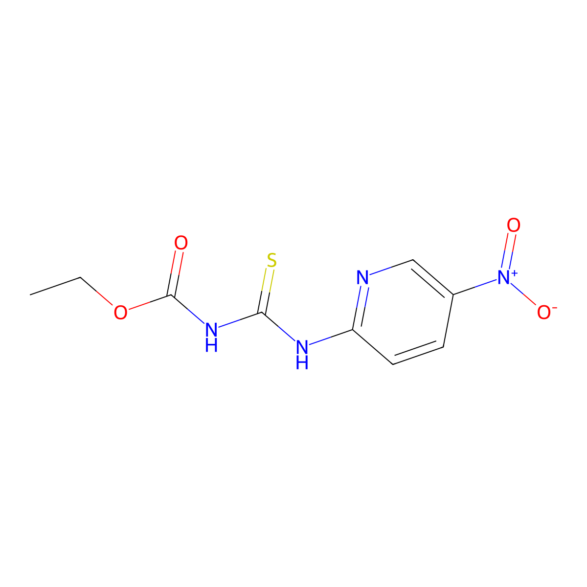 Ethyl [(5-nitro-2-pyridinyl)amino]carbothioylcarbamate molecular structure, CAS 1395493-33-0
