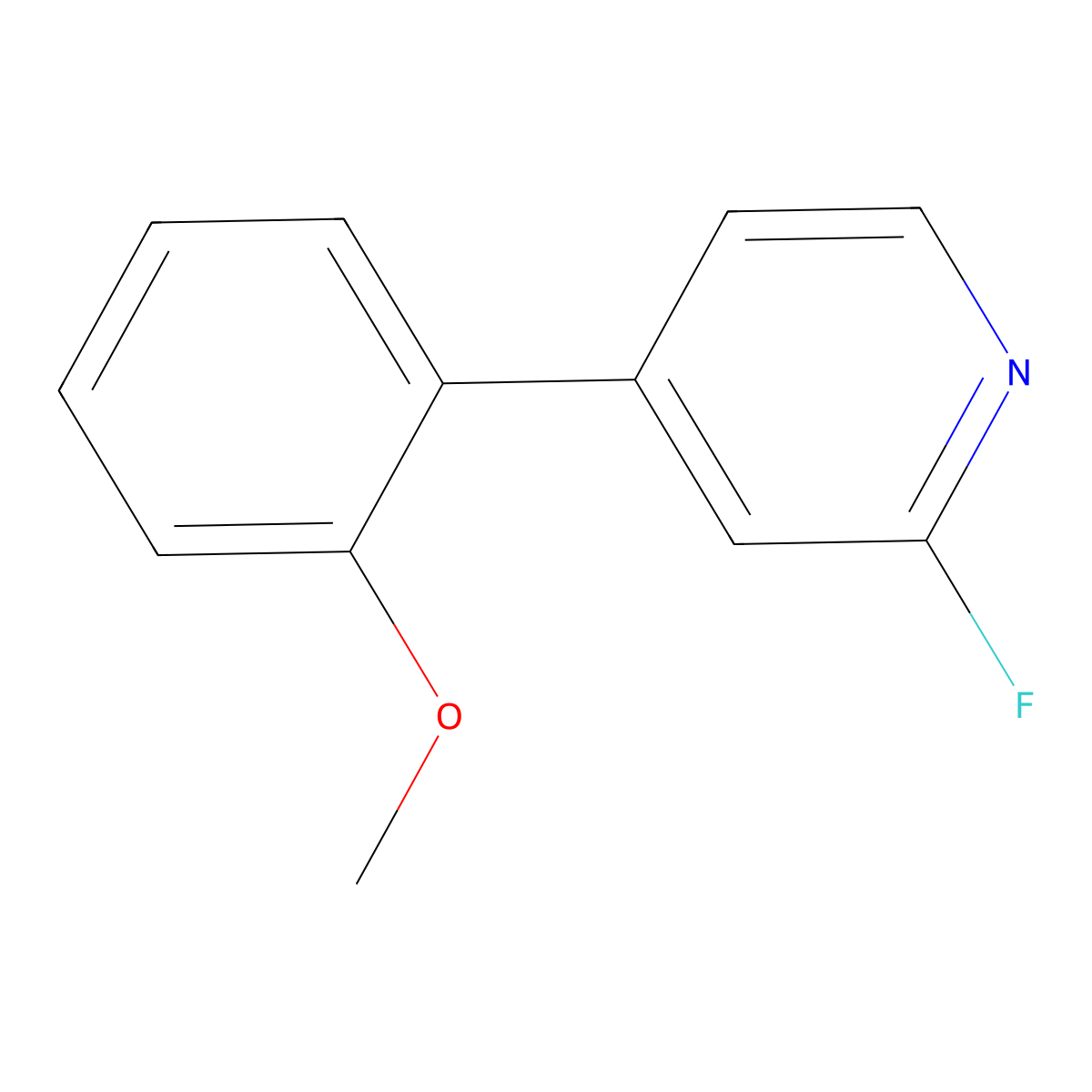 2-Fluoro-4-(2-methoxyphenyl)pyridine molecular structure, CAS 1395493-37-4