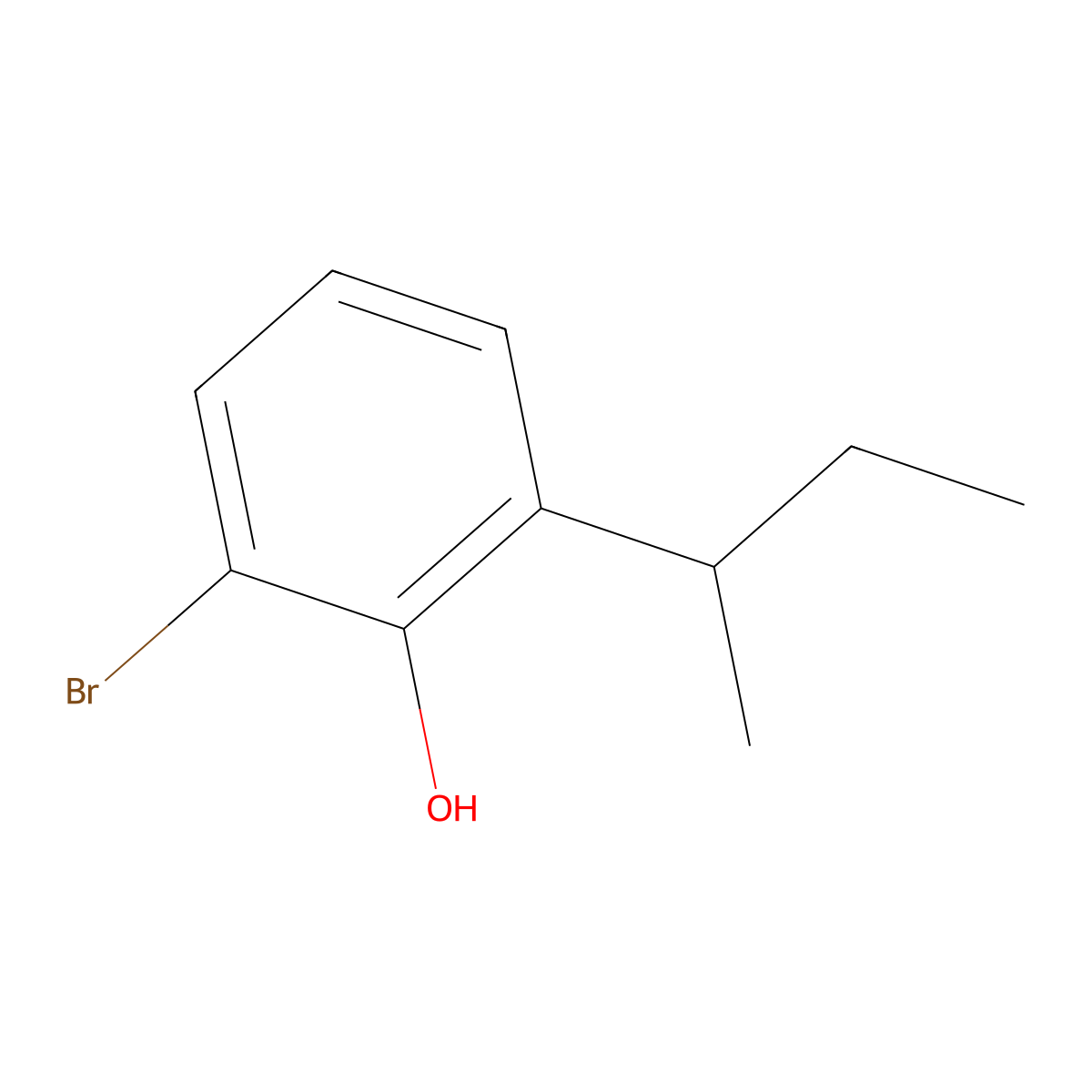 2-Bromo-6-(1-methylpropyl)phenol molecular structure, CAS 1395499-01-0