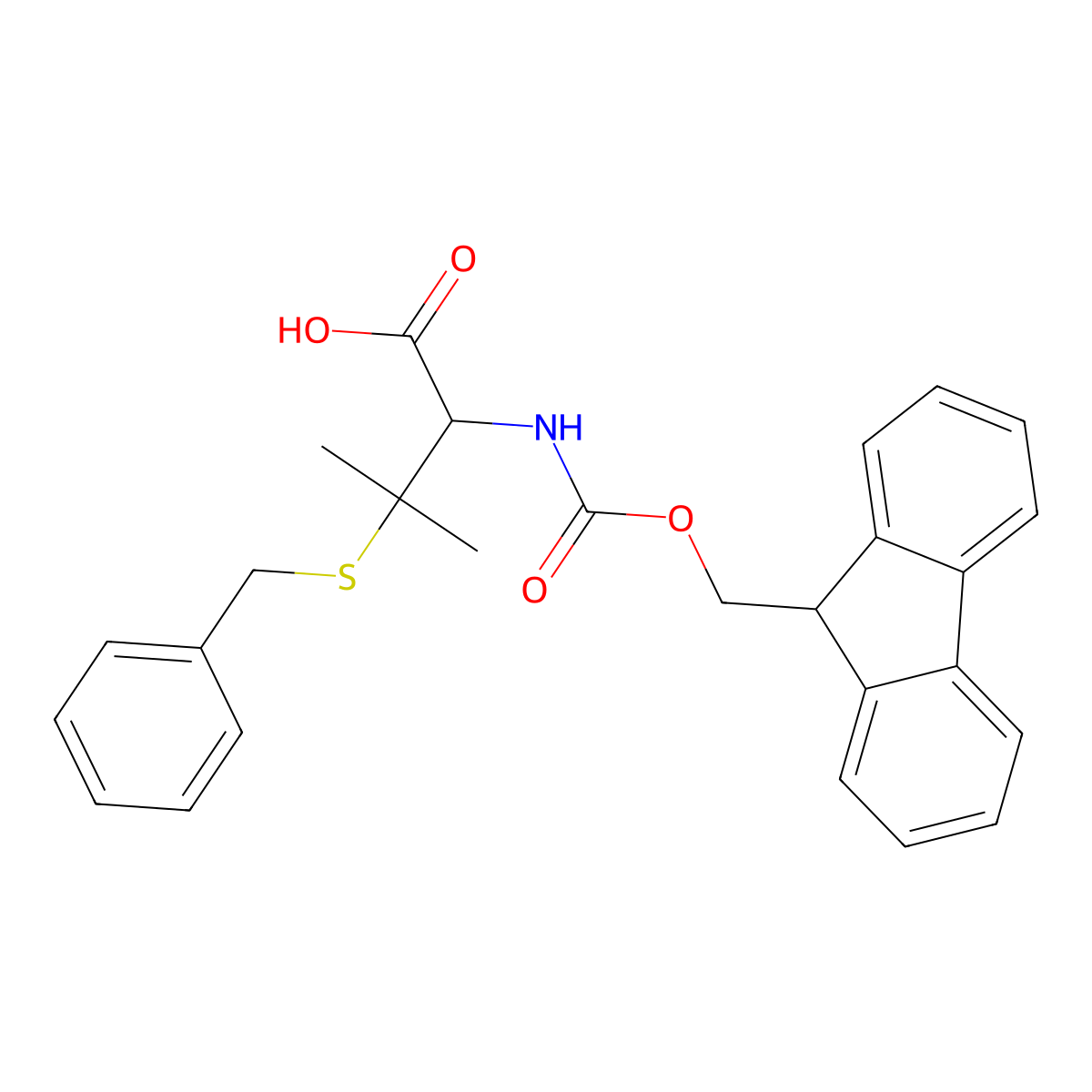 Fmoc-D-Pen(Bzl)-OH molecular structure, CAS 139551-73-8