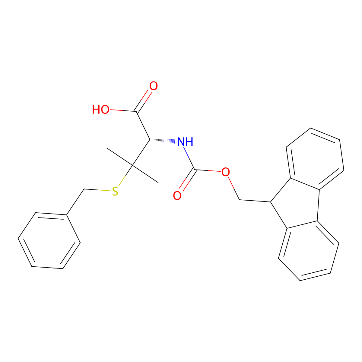 Fmoc-D-Pen(Bzl)-OH molecular structure, CAS 139551-73-8