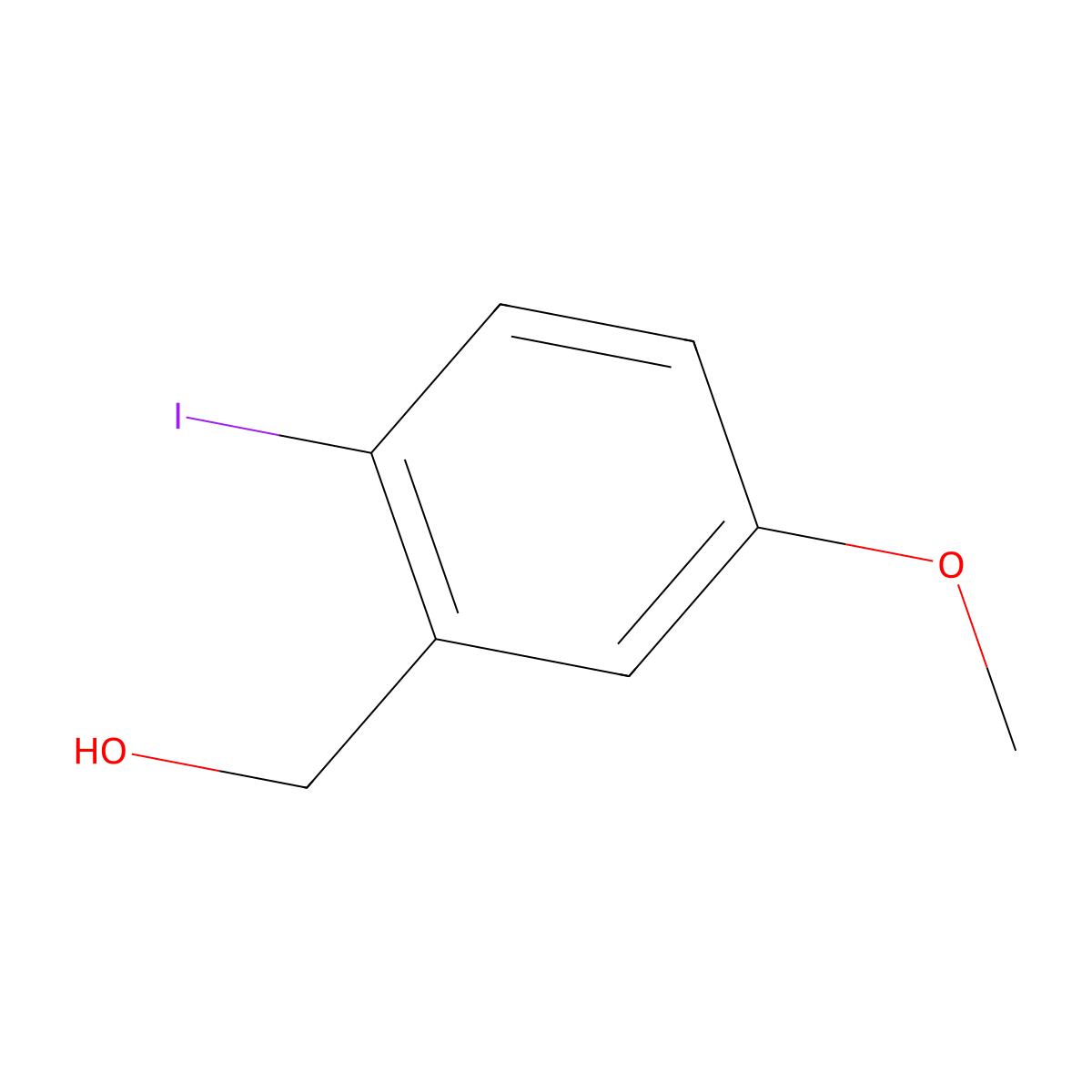(2-Iodo-5-methoxyphenyl)methanol molecular structure, CAS 139557-96-3