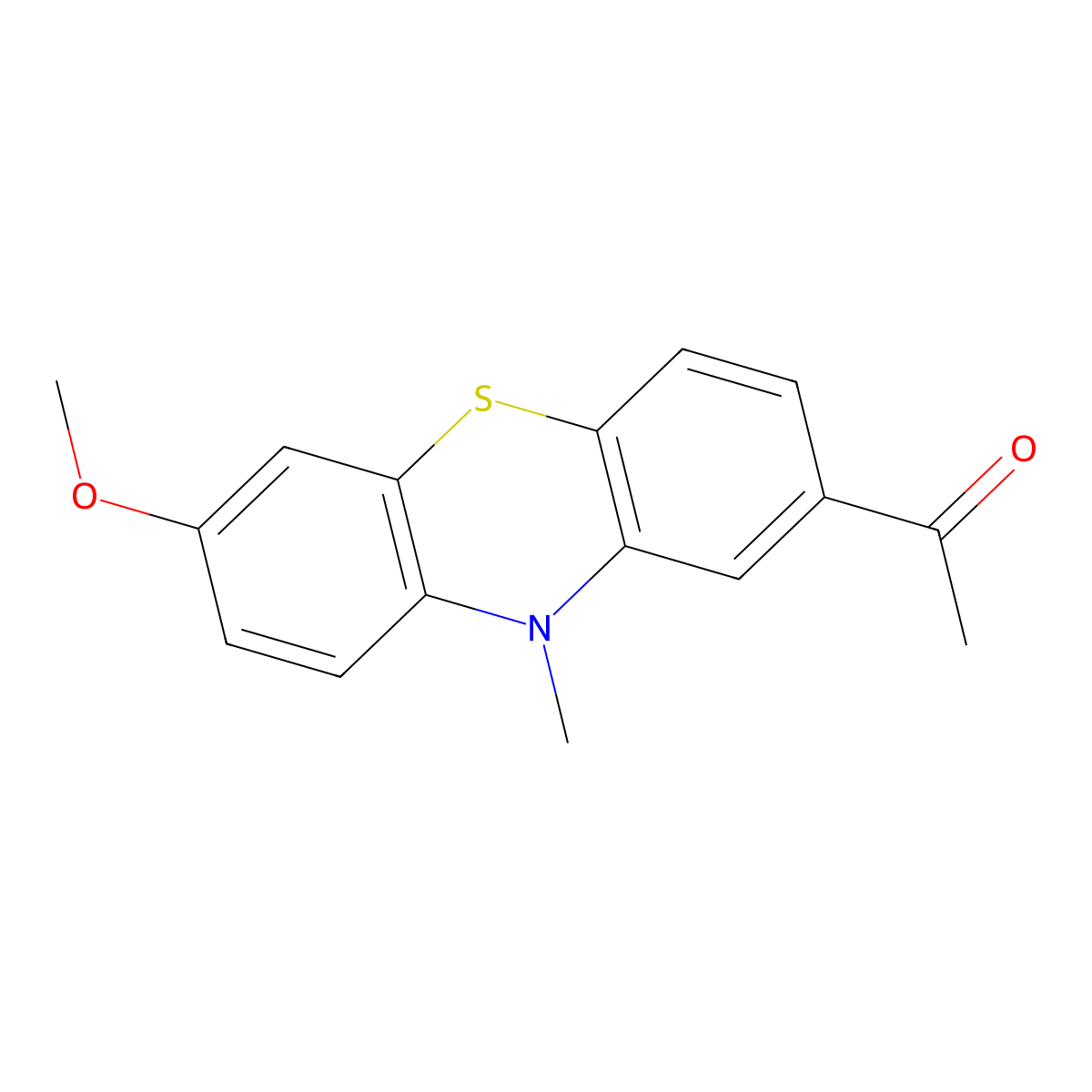 1-(7-Methoxy-10-methyl-10H-phenothiazin-2-yl)ethan-1-one molecular structure, CAS 13956-07-5