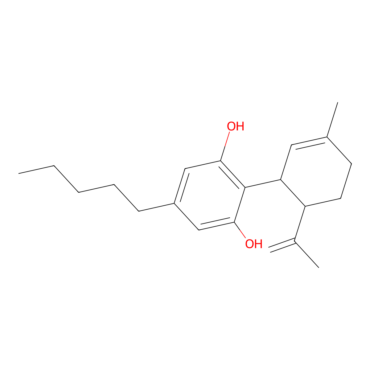 (+)-cis-Cannabidiol molecular structure, CAS 13956-30-4