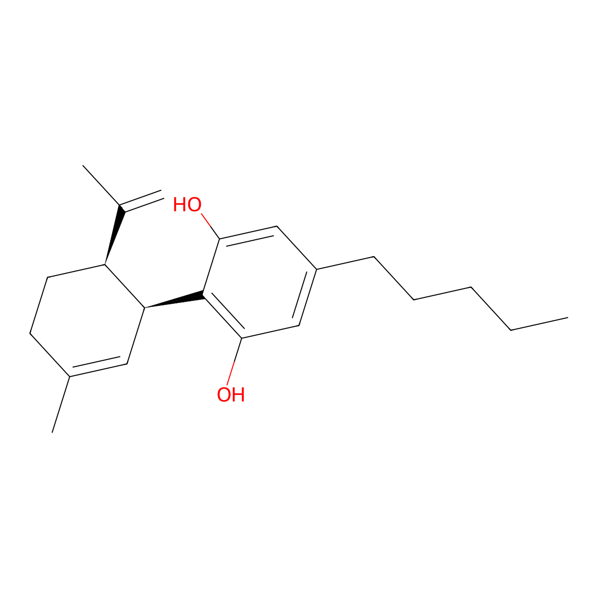 (+)-cis-Cannabidiol molecular structure, CAS 13956-30-4