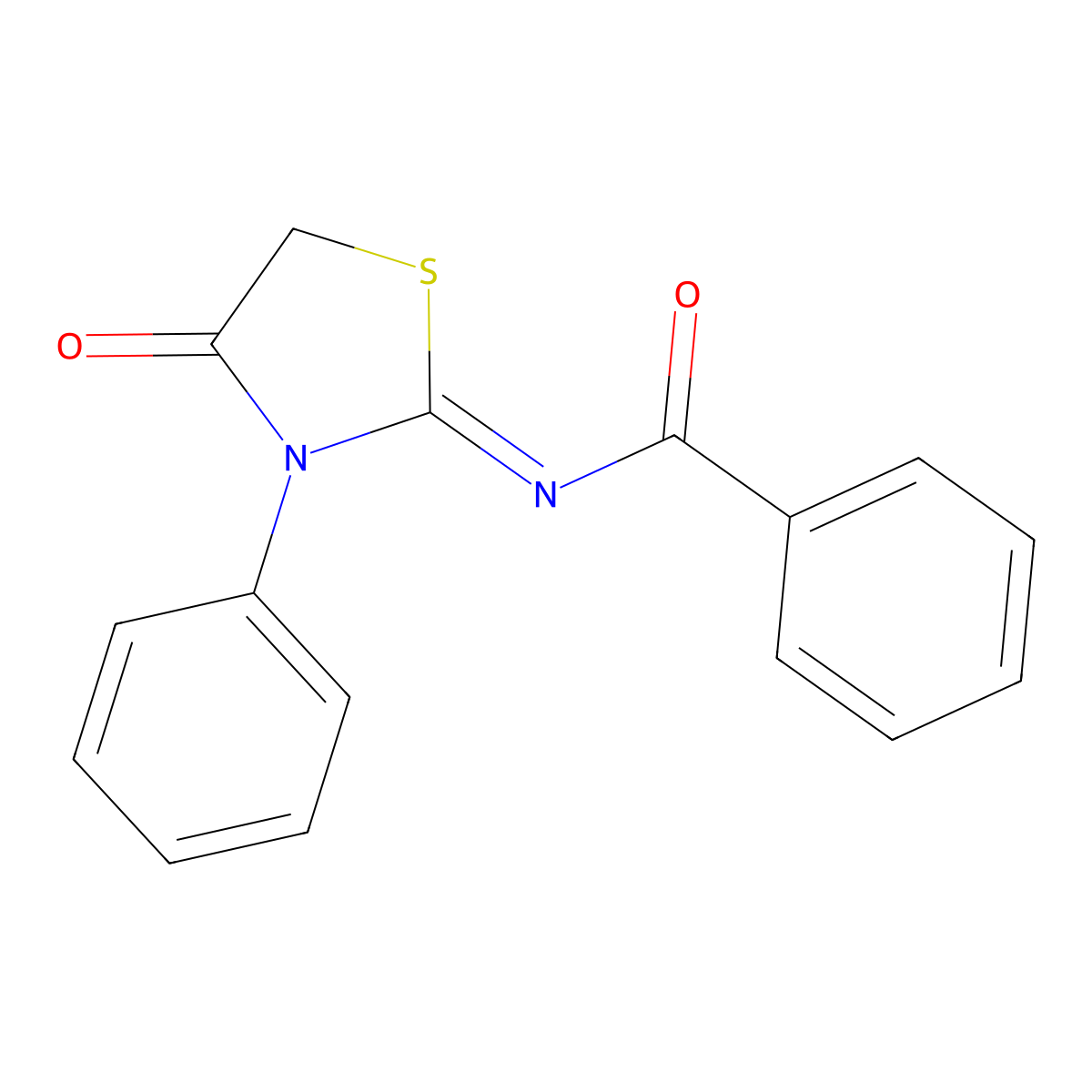 N-(4-oxo-3-phenyl-1,3-thiazolidin-2-ylidene)benzamide molecular structure, CAS 139564-90-2