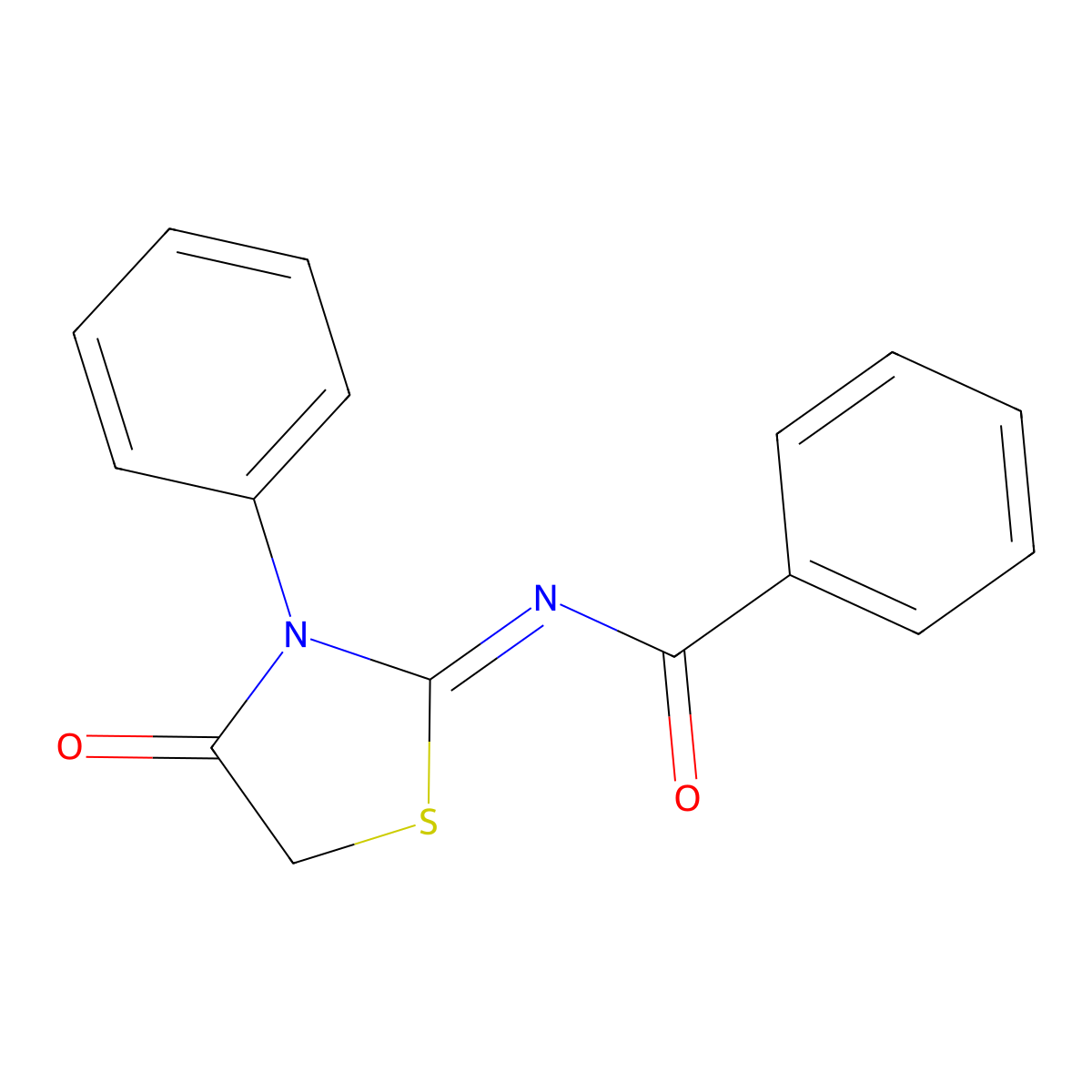 N-(4-oxo-3-phenyl-1,3-thiazolidin-2-ylidene)benzamide molecular structure, CAS 139564-90-2