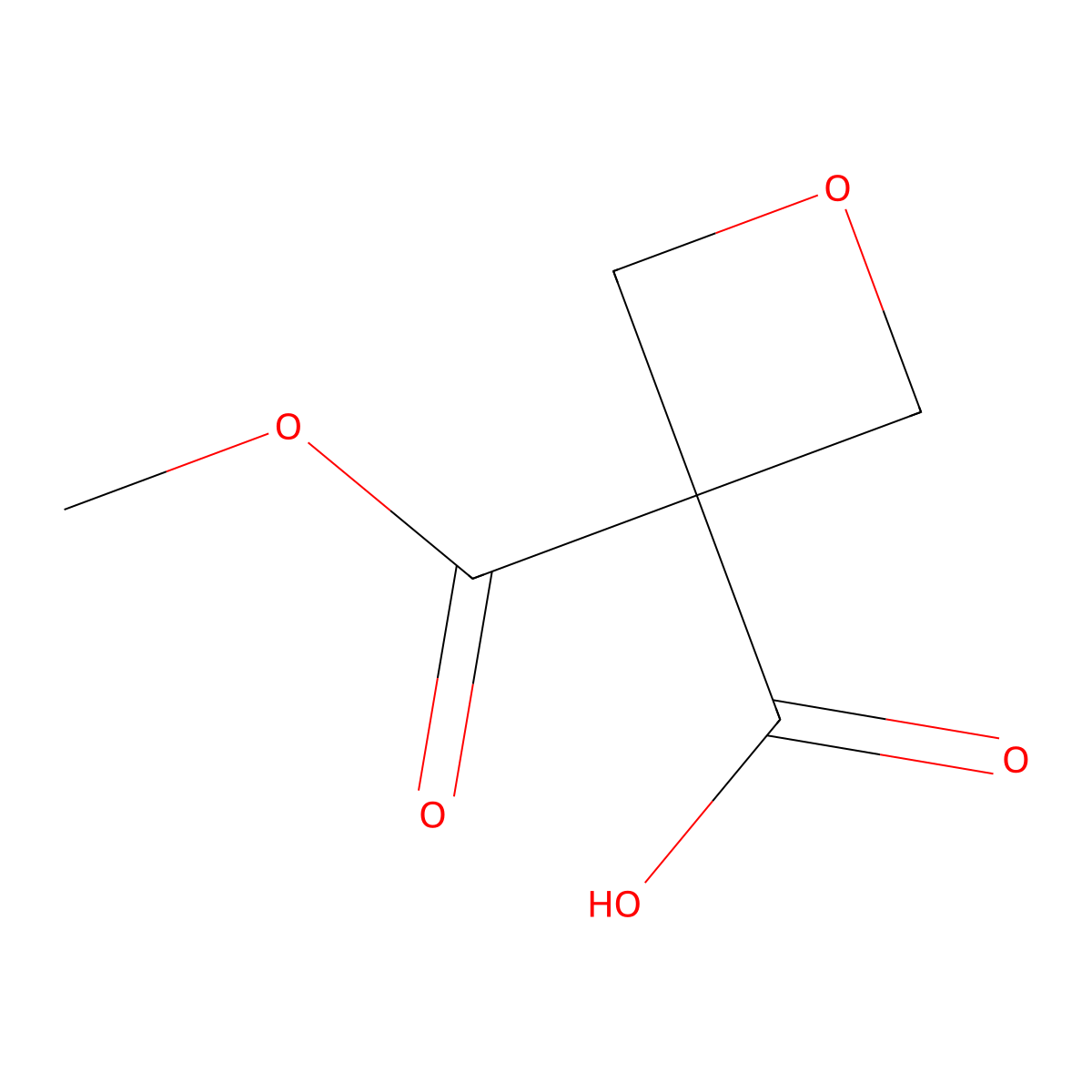 3-(Methoxycarbonyl)oxetane-3-carboxylic acid molecular structure, CAS 1395668-39-9