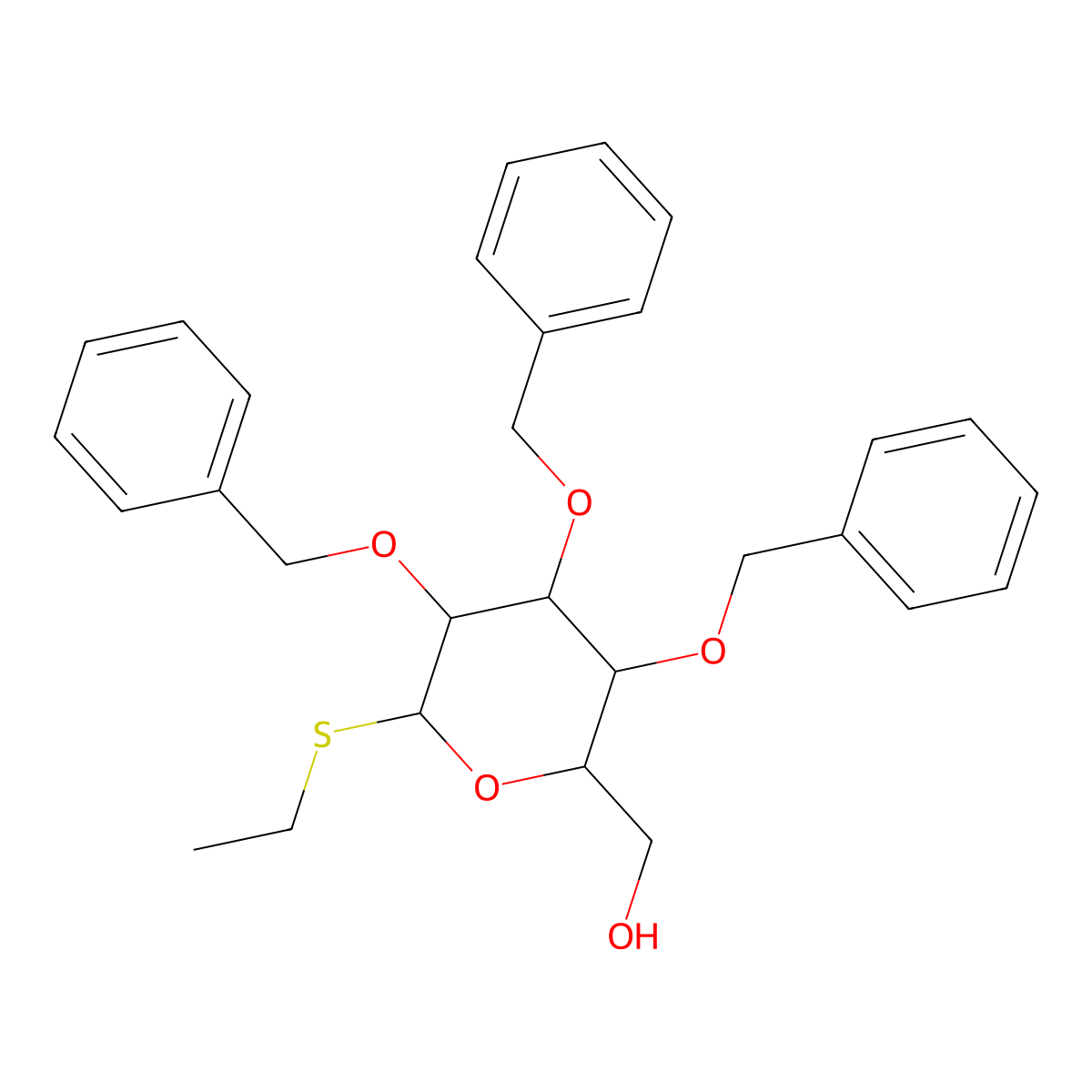 Ethyl 2,3,4-tri-O-benzyl-b-D-thiogalactopyranoside molecular structure, CAS 139574-31-5