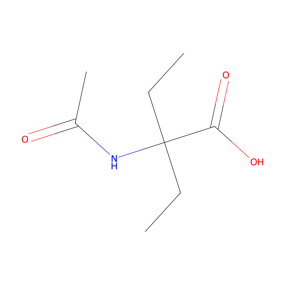 2-Acetamido-2-ethylbutanoic acid molecular structure, CAS 139578-94-2