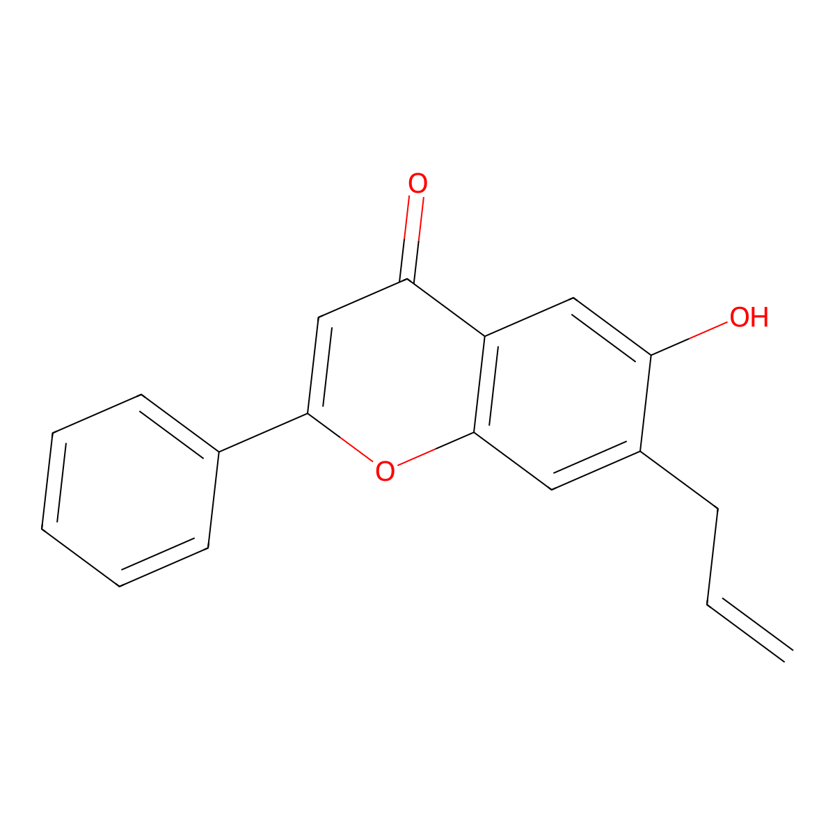 7-allyl-6-hydroxy-2-phenyl-4H-chromen-4-one molecular structure, CAS 1395786-38-5