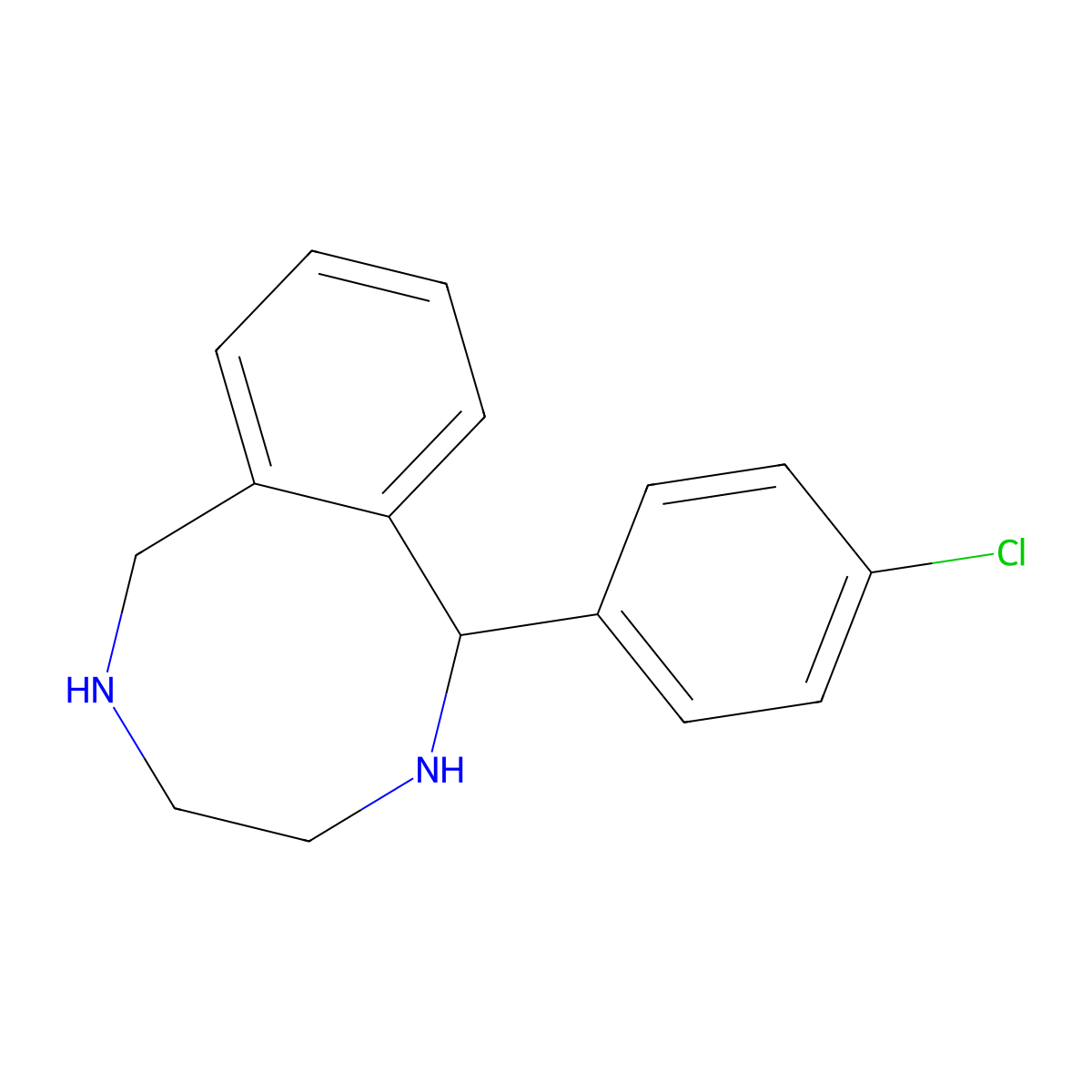 1-(4-Chlorophenyl)-1,2,3,4,5,6-hexahydro-2,5-benzodiazocine molecular structure, CAS 13958-79-7